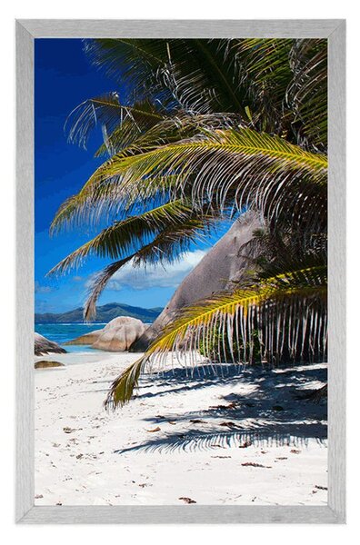 Plakat piękno plaży Anse Source