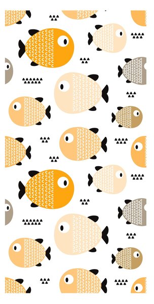 Tapeta - Motyw rybek, żółta