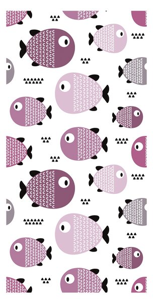 Tapeta - Motyw rybek, różowa