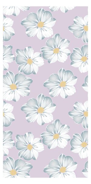 Tapeta - Białe kwiaty na różowym tle