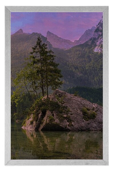 Plakat widok na górski krajobraz