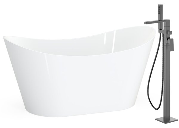 Zestaw: wanna wolnostojąca owalna dł. 150 cm szer. 75 cm z baterią