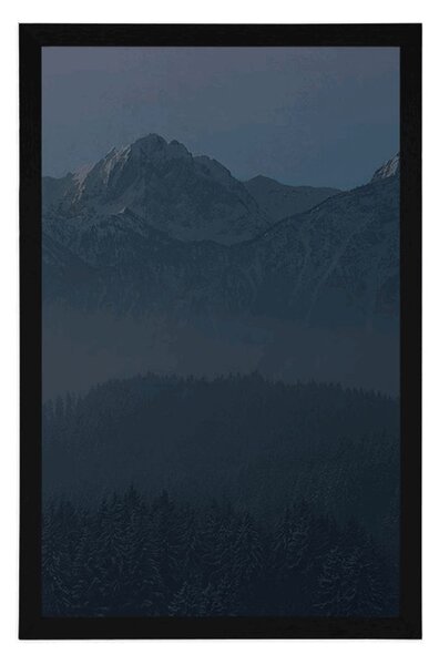 Plakat księżyc w pełni nad górami