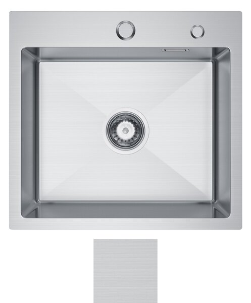 Zlewozmywak stalowy Steel SINK 50 New + syfon + dozownik