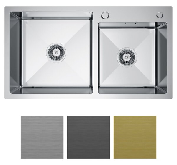 Zlewozmywak stalowy Steel SINK 78 + syfon + dozownik