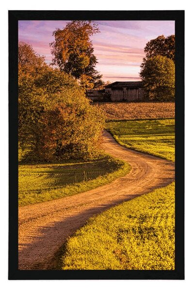 Plakat widok wiejski krajobraz