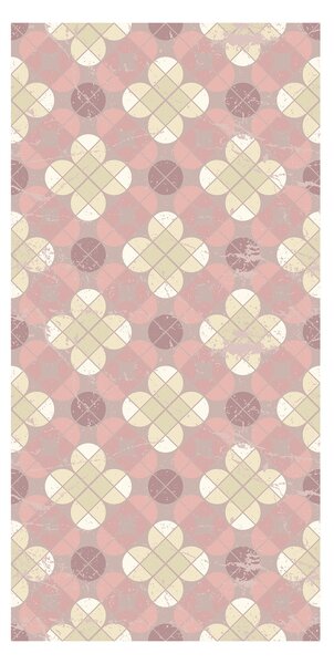 Tapeta - Różowa mozaika z koniczyną