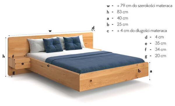 Łóżko drewniane Wide Jesion 180x220 cm Long Danzz