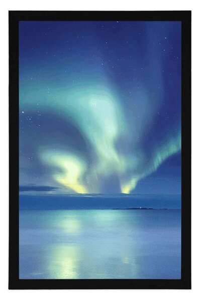 Plakat zorza nad oceanem