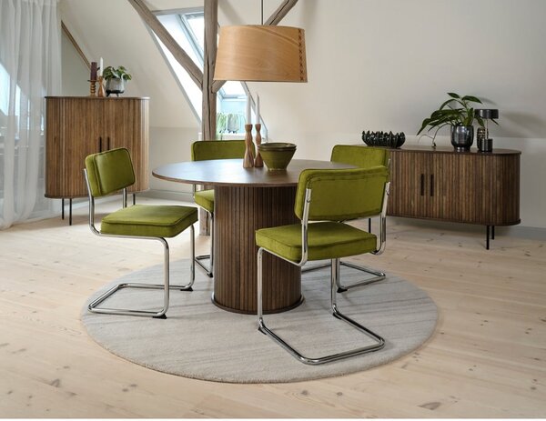 Turkusowe sztruksowe krzesło Rupert – Unique Furniture