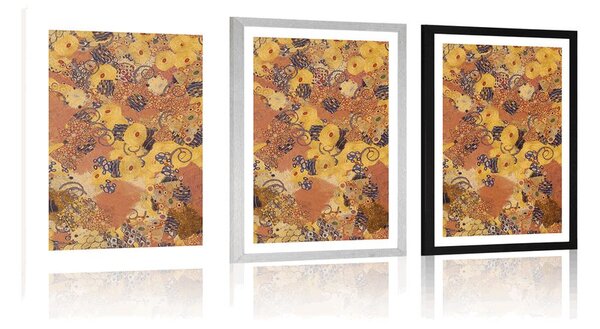 Plakat z passe-partout abstrakcja inspirowana G. Klimt