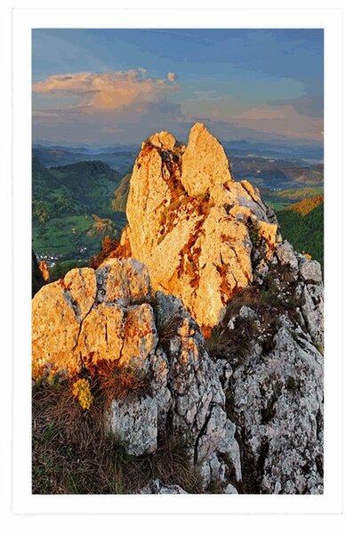 Plakat piękne Mury obronne Vrsatu na Słowacji
