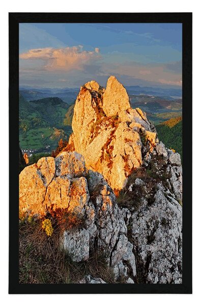 Plakat piękne Mury obronne Vrsatu na Słowacji