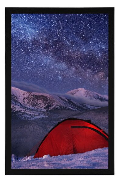 Plakat namiot pod nocnym niebem