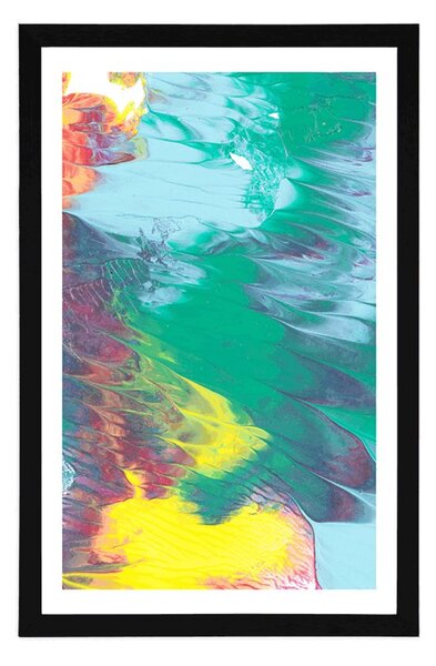 Plakat z passe-partout abstrakcja w pastelowych kolorach