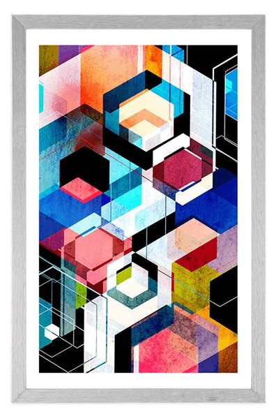 Plakat z passe-partout abstrakcyjna geometria