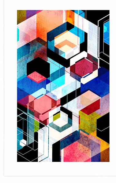 Plakat z passe-partout abstrakcyjna geometria