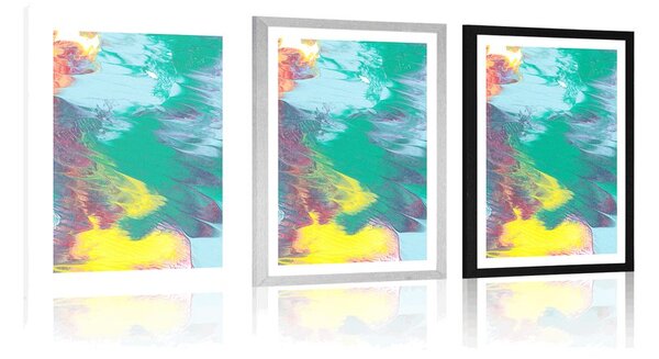 Plakat z passe-partout abstrakcja w pastelowych kolorach
