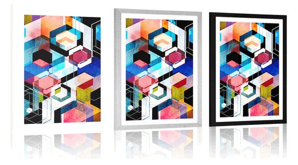 Plakat z passe-partout abstrakcyjna geometria