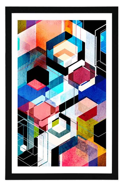 Plakat z passe-partout abstrakcyjna geometria