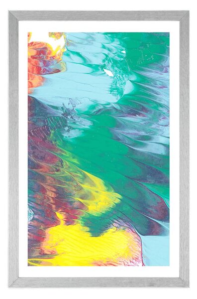 Plakat z passe-partout abstrakcja w pastelowych kolorach