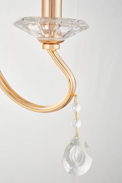 LAMPA ŚCIENNA KINKIET KRYSZTAŁOWY ZŁOTY FINEZZIA W1