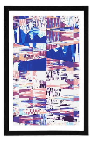 Plakat z passe-partout geometryczne wzory
