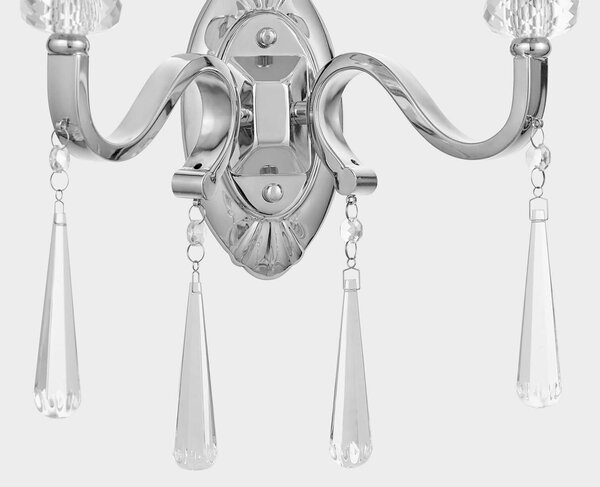 LAMPA ŚCIENNA KINKIET KRYSZTAŁOWY BIAŁY FEDERRICA W2