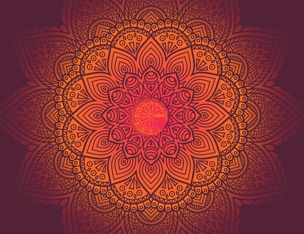 Fototapeta - Mandala, ciemna (196x136 cm)