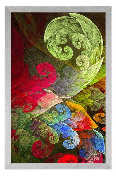 Plakat magiczne abstrakcyjne pastelowe liście
