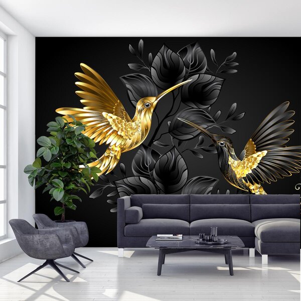 Fototapeta - Złote Kolibry (196x136 cm)