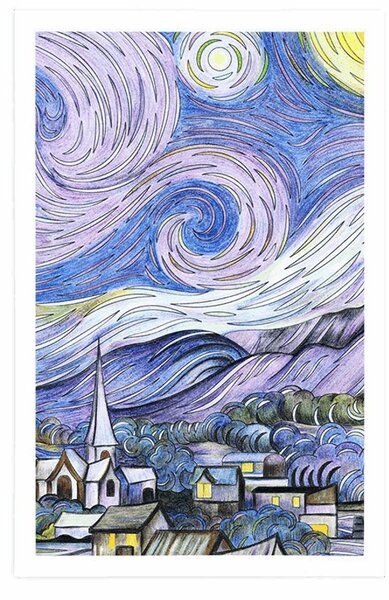 Plakat reprodukcja Gwiaździsta noc - Vincent van Gogh