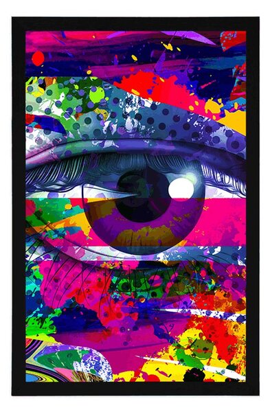 Plakat ludzkie oko w stylu pop-art