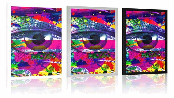 Plakat ludzkie oko w stylu pop-art