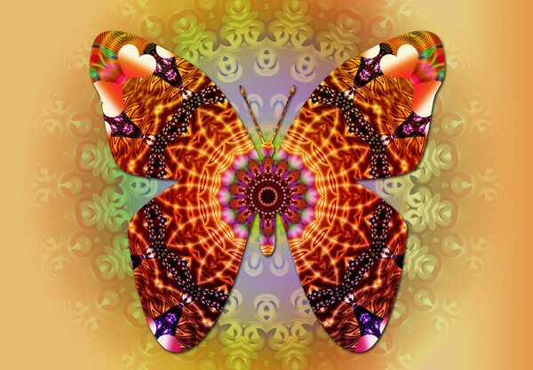 Fototapeta - Etno motyl (196x136 cm)