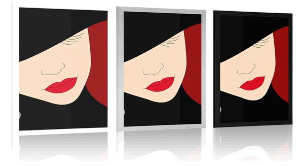 Plakat elegancka dama w kapeluszu