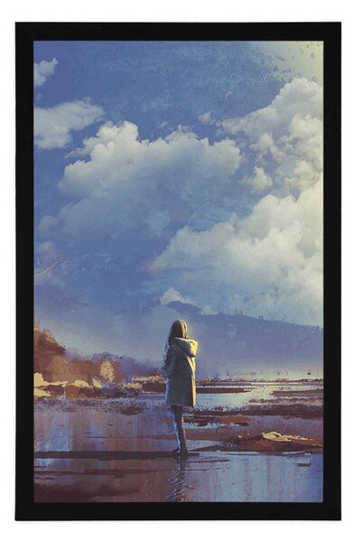 Plakat kobieta w świecie fantasy