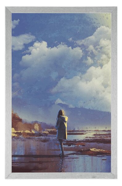 Plakat kobieta w świecie fantasy