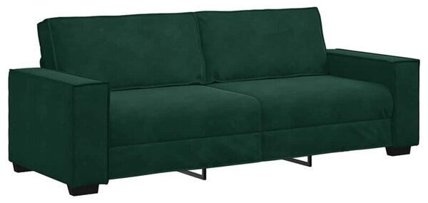 Sofa 3-osobowa, ciemnozielony, 220x78x84 cm, obita aksamitem