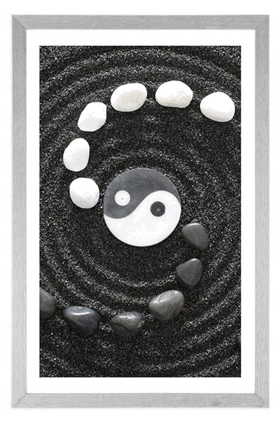 Plakat z passe-partout harmonijnhy Jin a Jang