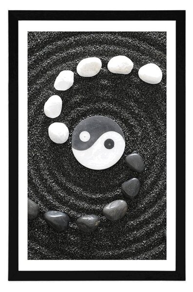 Plakat z passe-partout harmonijnhy Jin a Jang