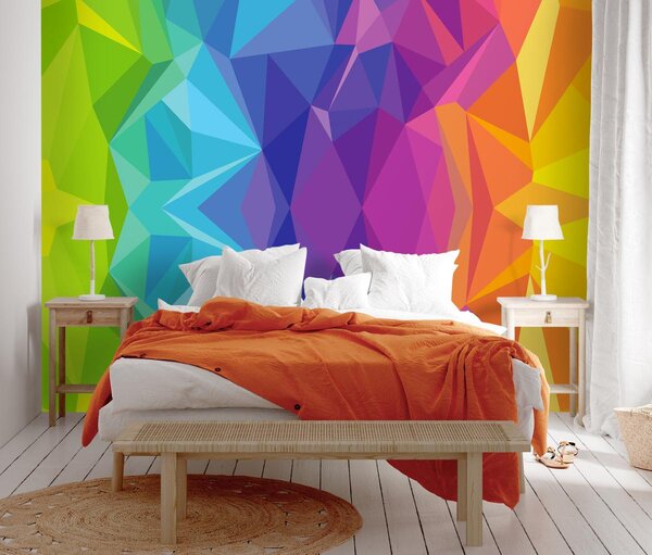 Fototapeta - Kolorowa, geometryczna abstrakcja (196x136 cm)
