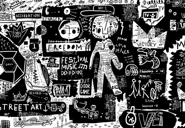Fototapeta - Street art, napisy i wzory (196x136 cm)