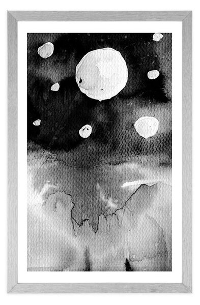 Plakat z passe-partout nocne niebo