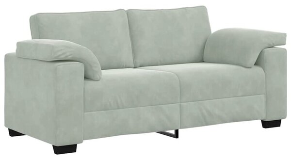 Sofa dwuosobowa jasnoszara 140 cm aksamit