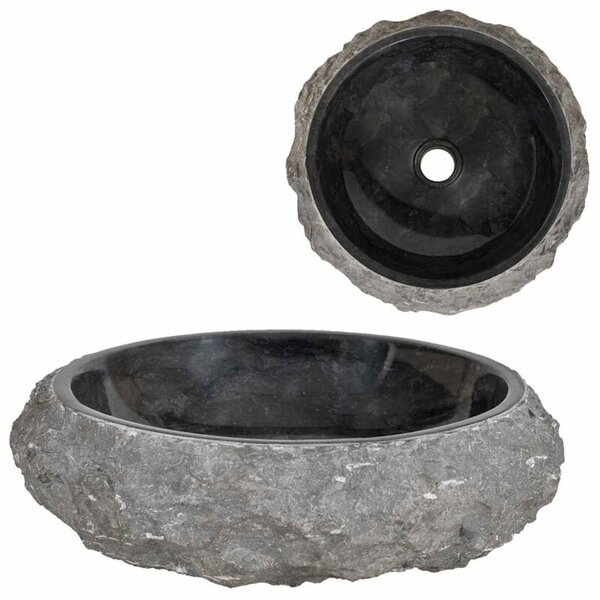 Umywalka, 40 x 12 cm, marmurowa, czarna