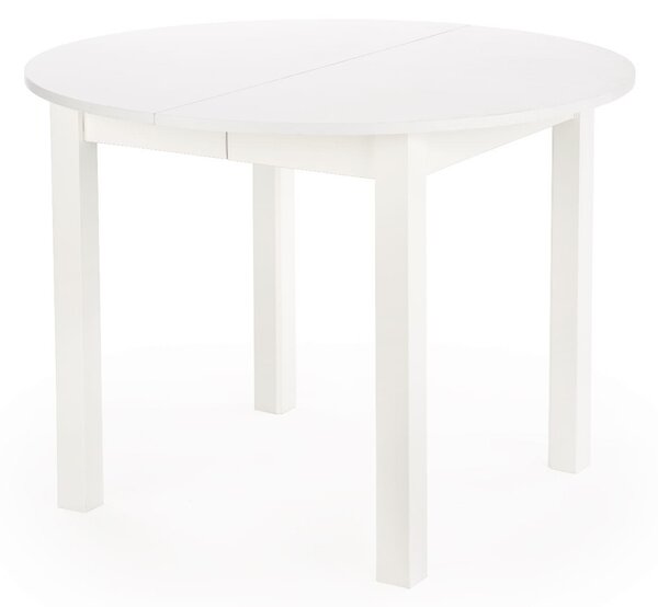 ST44M 102x102-142cm stół okrągły rozkładany biały