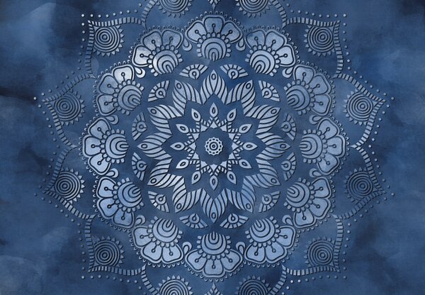 Fototapeta - Niebieska mandala (196x136 cm)