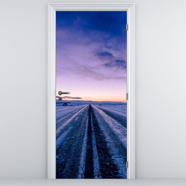 Fototapeta na drzwi - Droga zimą (95x205cm)