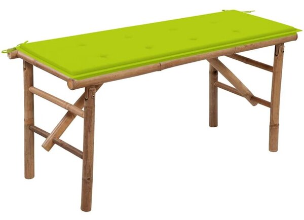 Składana ławka ogrodowa z poduszką, 118 cm, bambusowa